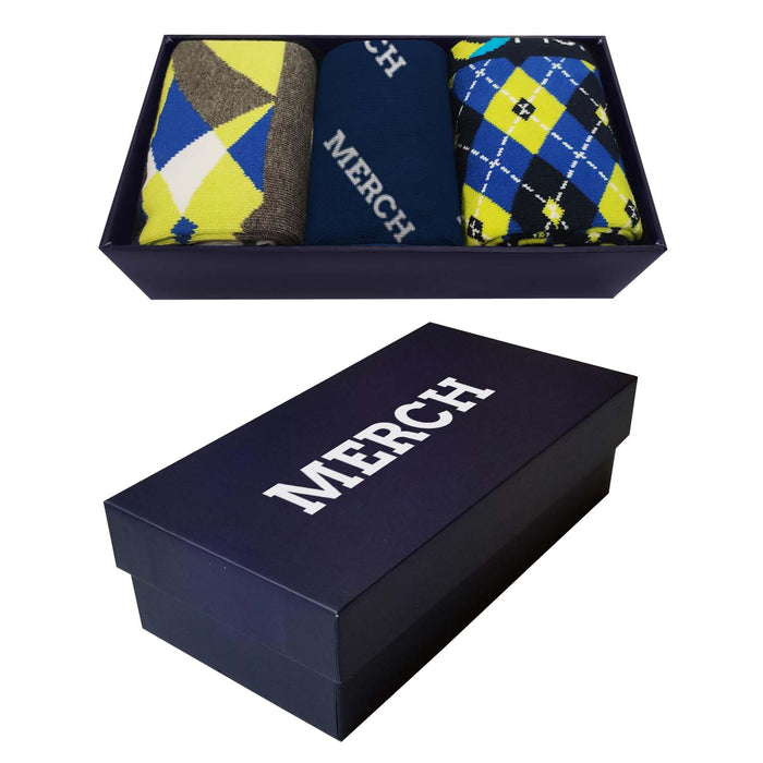 MerchAuthentics™ Gift Box With 3 Pairs Of Custom Knitted Socks